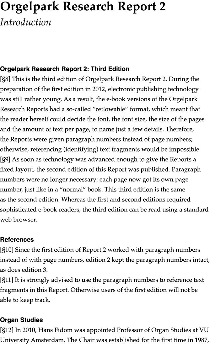 Orgelpark Research Report 2  Introduction Orgelpark Research Report 2: Third Edition   8  This is the third edition o   