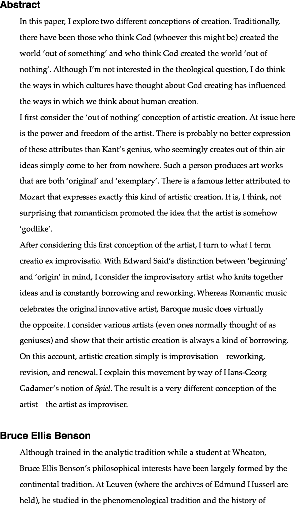 Abstract In this paper, I explore two different conceptions of creation  Traditionally, there have been those who thi   