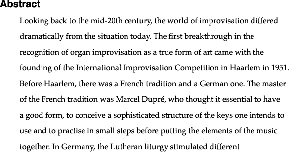 Abstract Looking back to the mid-20th century, the world of improvisation differed dramatically from the situation to   