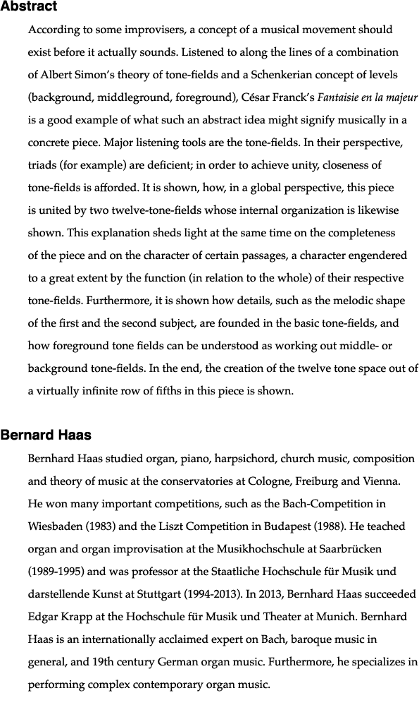 Abstract According to some improvisers, a concept of a musical movement should exist before it actually sounds  Liste   