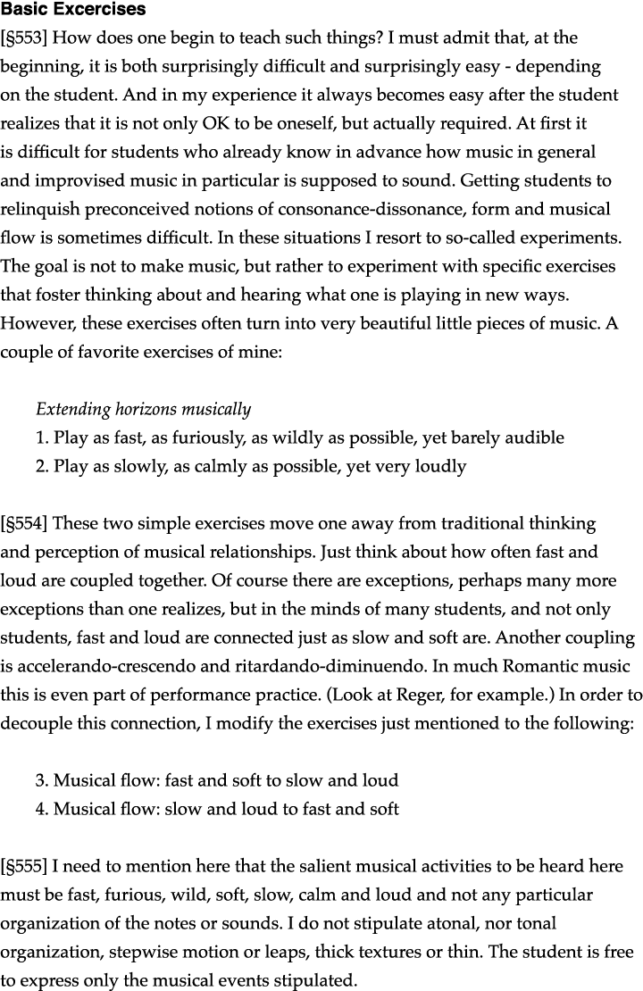 Basic Excercises   553  How does one begin to teach such things  I must admit that, at the beginning, it is both surp   