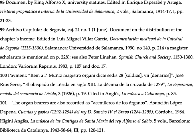 98 Document by King Alfonso X, university statutes  Edited in Enrique Esperabé y Artega, Historia pragmática é intern   