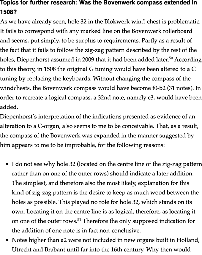 Topics for further research: Was the Bovenwerk compass extended in 1508  As we have already seen, hole 32 in the Blok   