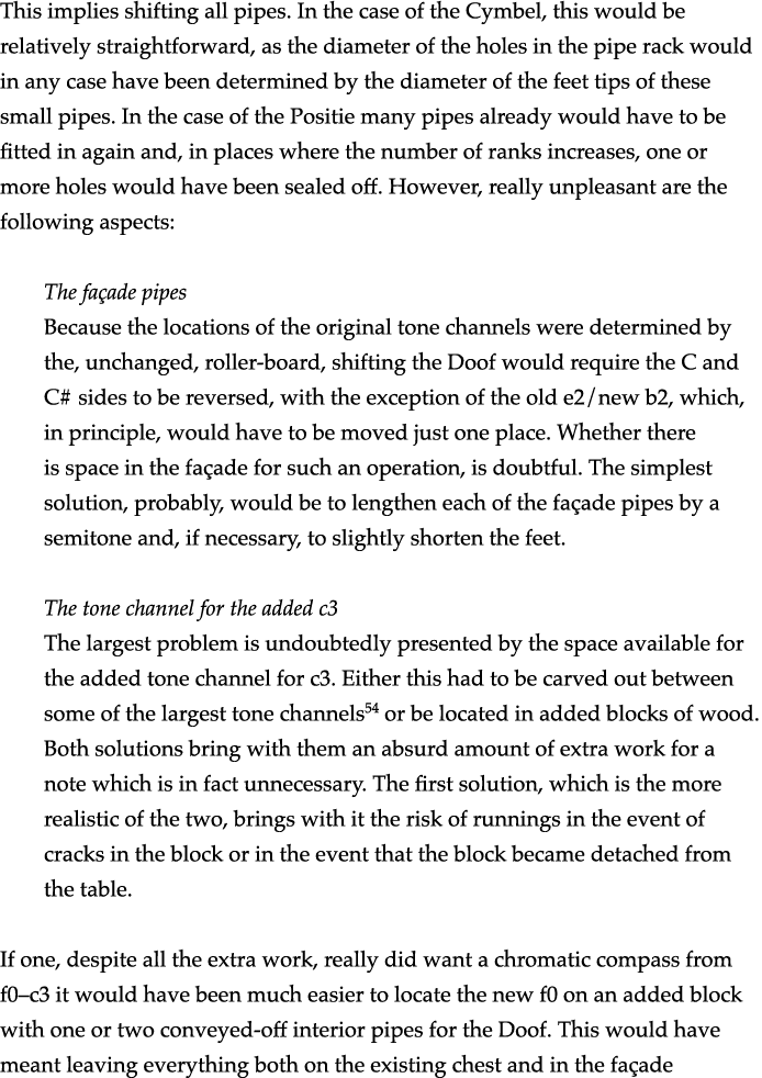 This implies shifting all pipes  In the case of the Cymbel, this would be relatively straightforward, as the diameter   