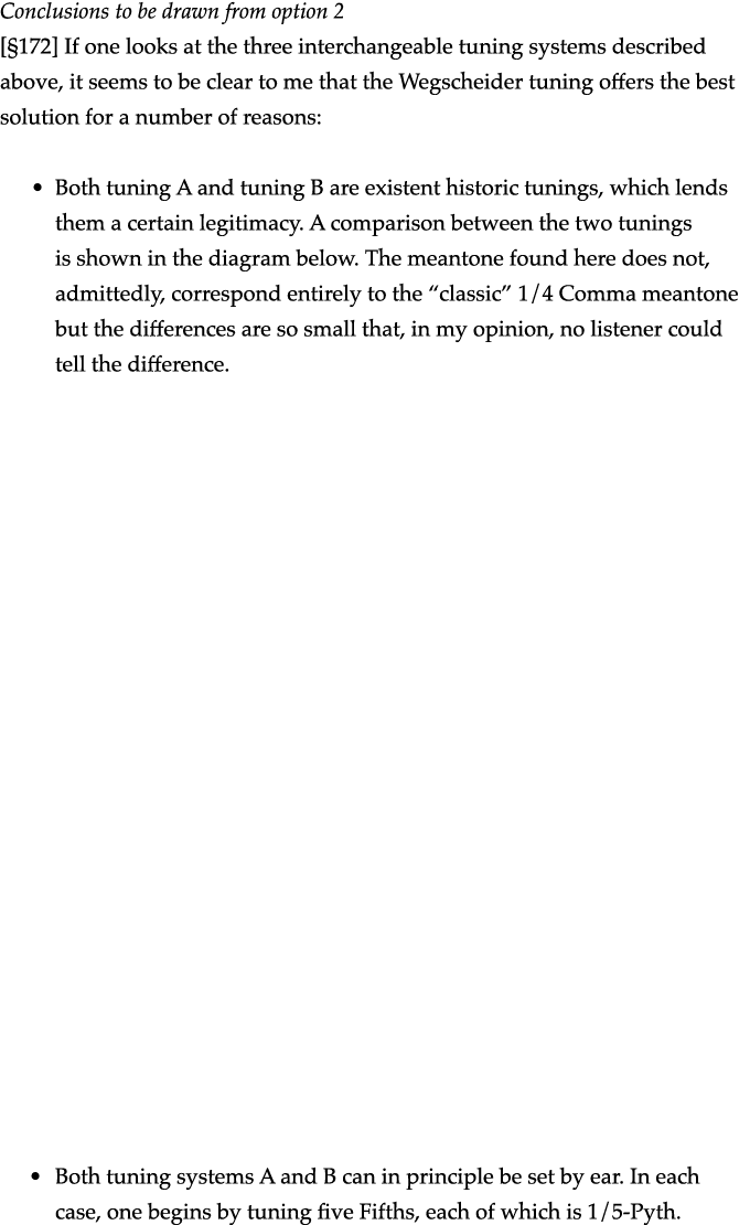 Conclusions to be drawn from option 2   172  If one looks at the three interchangeable tuning systems described above   