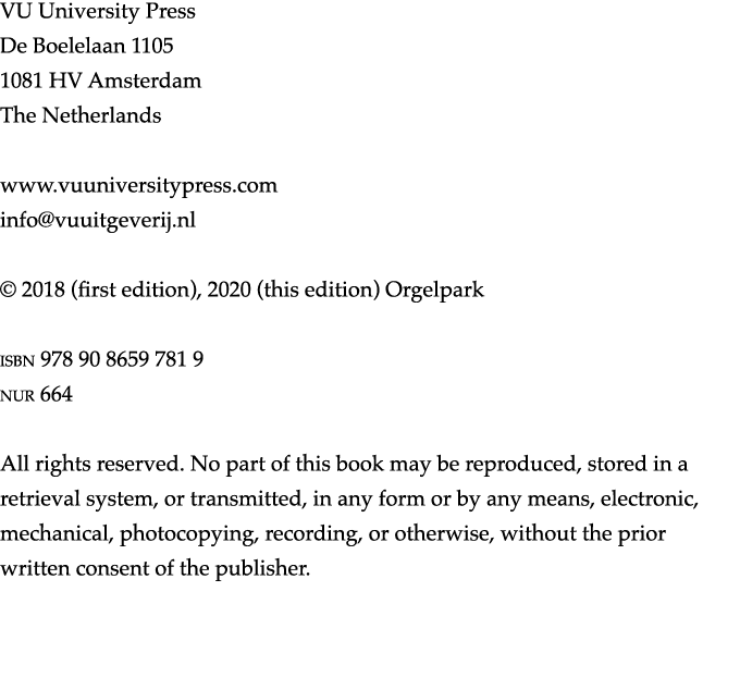 VU University Press De Boelelaan 1105 1081 HV Amsterdam The Netherlands www vuuniversitypress com info vuuitgeverij n   