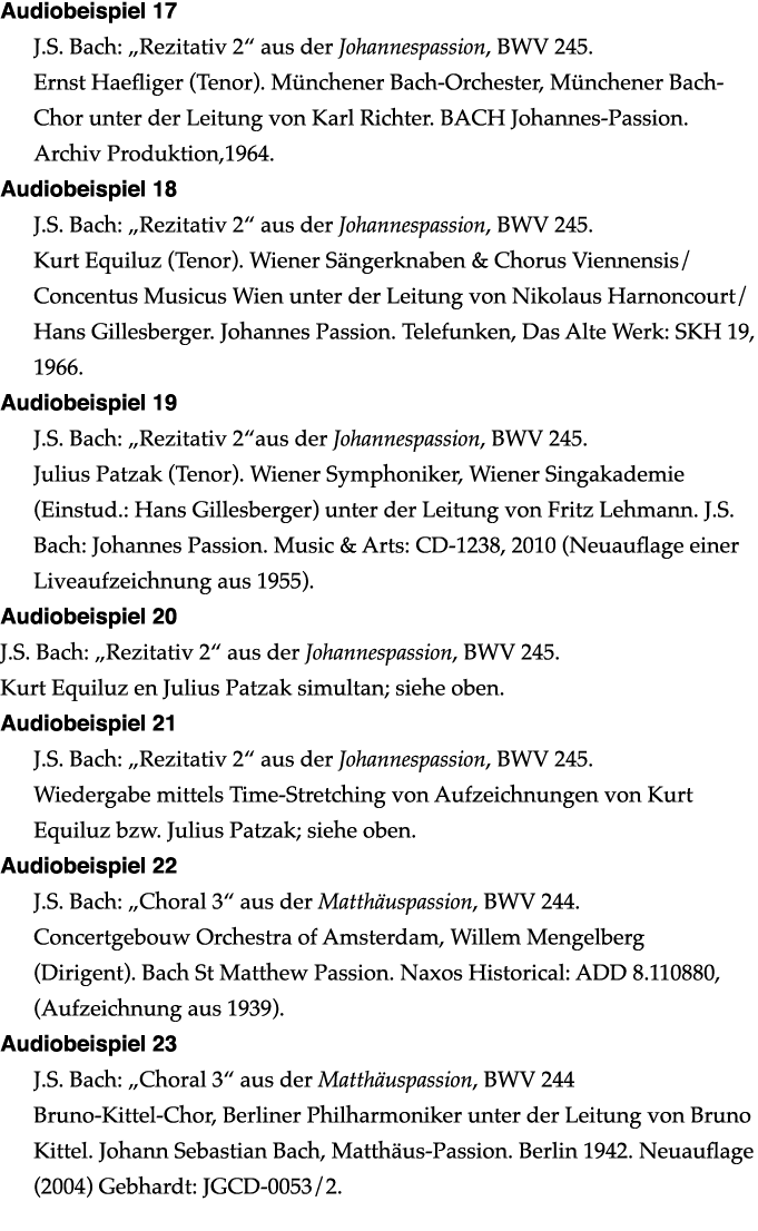 Audiobeispiel 17 J S  Bach:  Rezitativ 2  aus der Johannespassion, BWV 245  Ernst Haefliger (Tenor)  Münchener Bach-O   