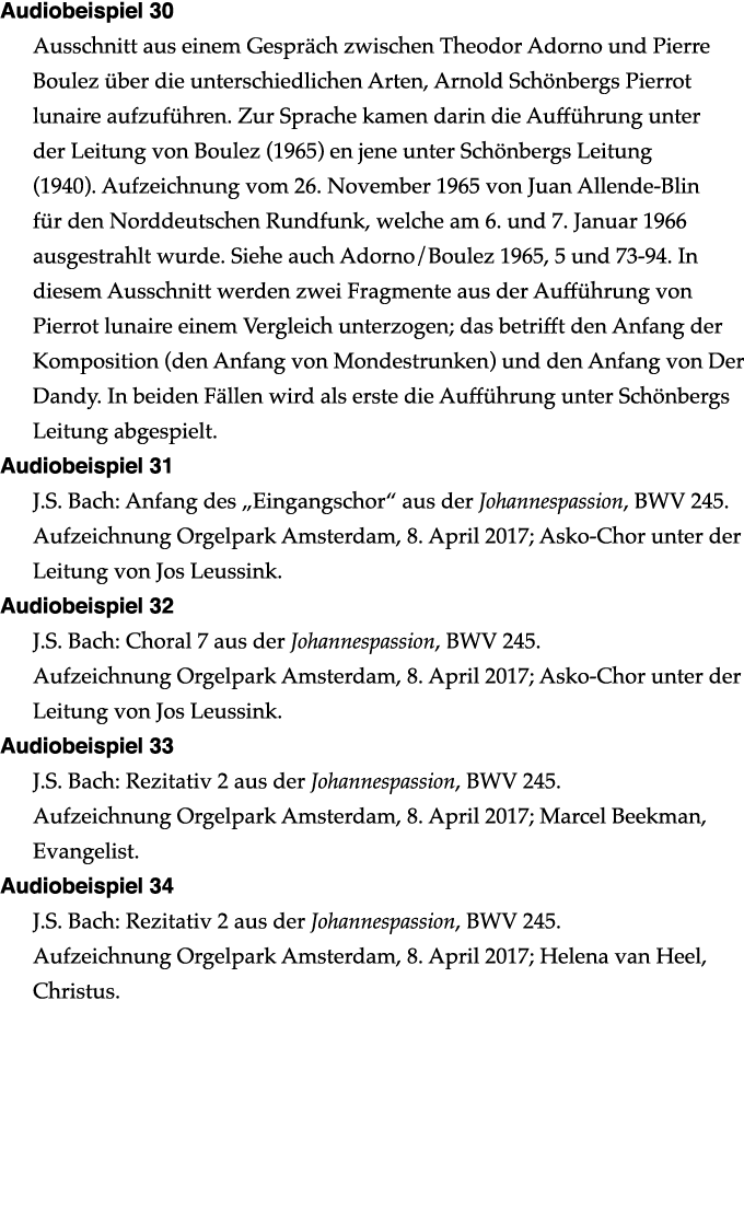 Audiobeispiel 30 Ausschnitt aus einem Gespräch zwischen Theodor Adorno und Pierre Boulez über die unterschiedlichen A   