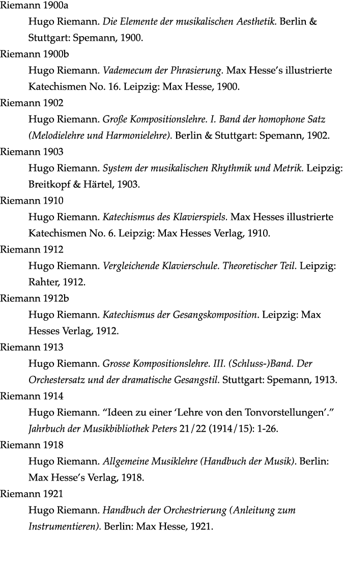 Riemann 1900a Hugo Riemann  Die Elemente der musikalischen Aesthetik  Berlin & Stuttgart: Spemann, 1900  Riemann 1900   