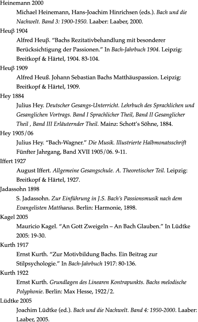 Heinemann 2000 Michael Heinemann, Hans-Joachim Hinrichsen (eds )  Bach und die Nachwelt  Band 3: 1900-1950  Laaber: L   
