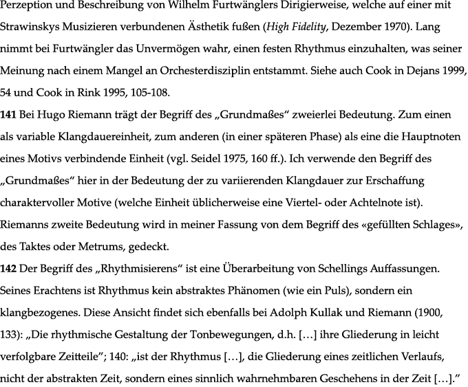 Perzeption und Beschreibung von Wilhelm Furtwänglers Dirigierweise, welche auf einer mit Strawinskys Musizieren verbu   