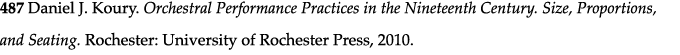 487 Daniel J  Koury  Orchestral Performance Practices in the Nineteenth Century  Size, Proportions, and Seating  Roch   