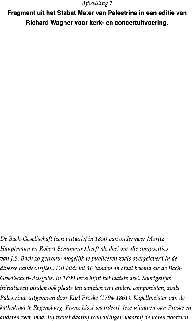 Afbeelding 2 Fragment uit het Stabat Mater van Palestrina in een editie van Richard Wagner voor kerk- en concertuitvo   