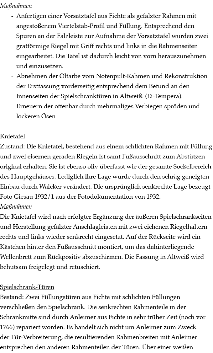 Ma nahmen Anfertigen einer Vorsatztafel aus Fichte als gefalzter Rahmen mit angesto enem Viertelstab Profil und F llu...