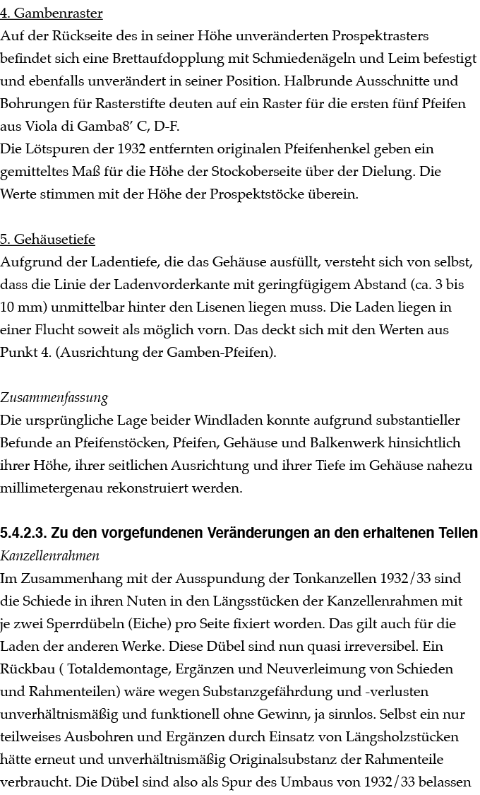 4. Gambenraster Auf der R ckseite des in seiner H he unver nderten Prospektrasters befindet sich eine Brettaufdopplun...