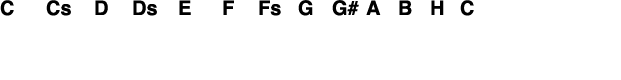 C Cs D Ds E F Fs G G# A B H C